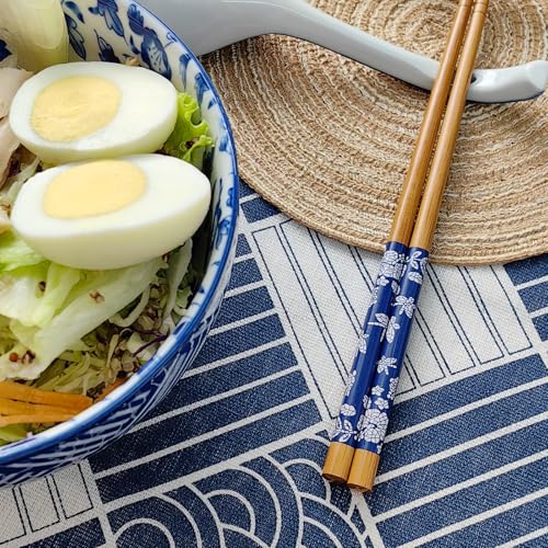 KeQiu Japanese 28 Oz Ceramic Ramen Noodle Soup Cereal Pho Rice Salad Bowl Set with Chopsticks and Spoons, Premium Gift Set for House Warming, Birthday, Holiday, Microwave Safe, Dishwasher Safe - Image 3