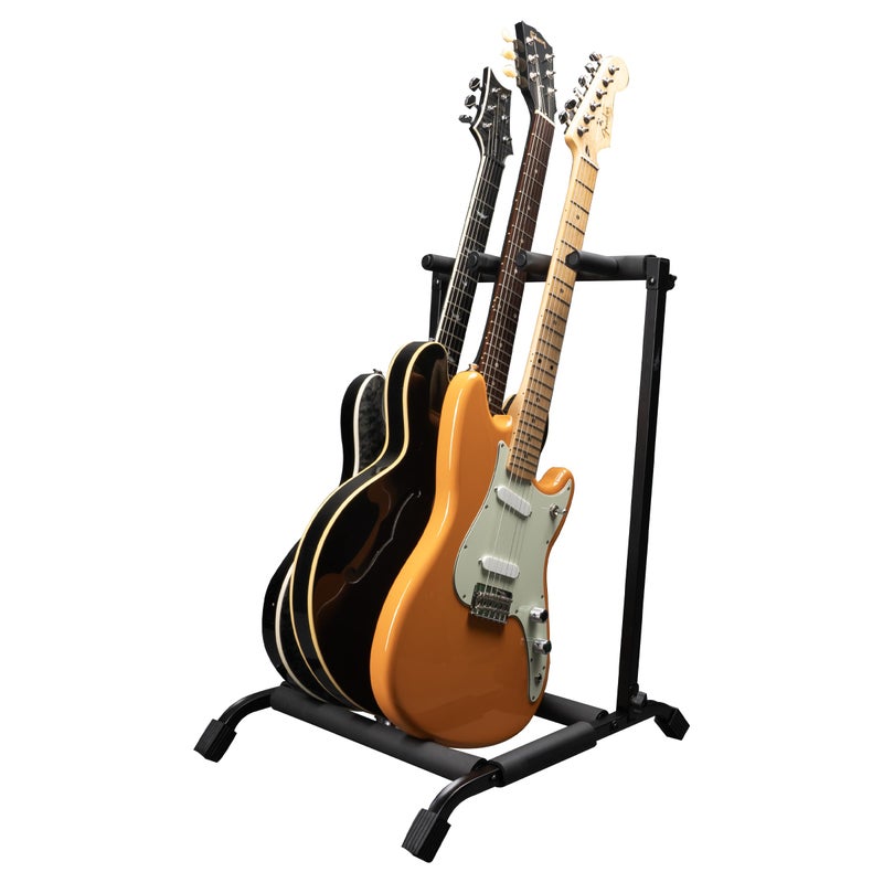 Gator Rok-It Collapsible Folding Guitar Rack Stand for 3 Guitars â€“ Fits Acoustic, Electric, or Bass Guitars â€“ Portable, Durable, Space-Saving Storage (RI-GTR-RACK3) - Image 1