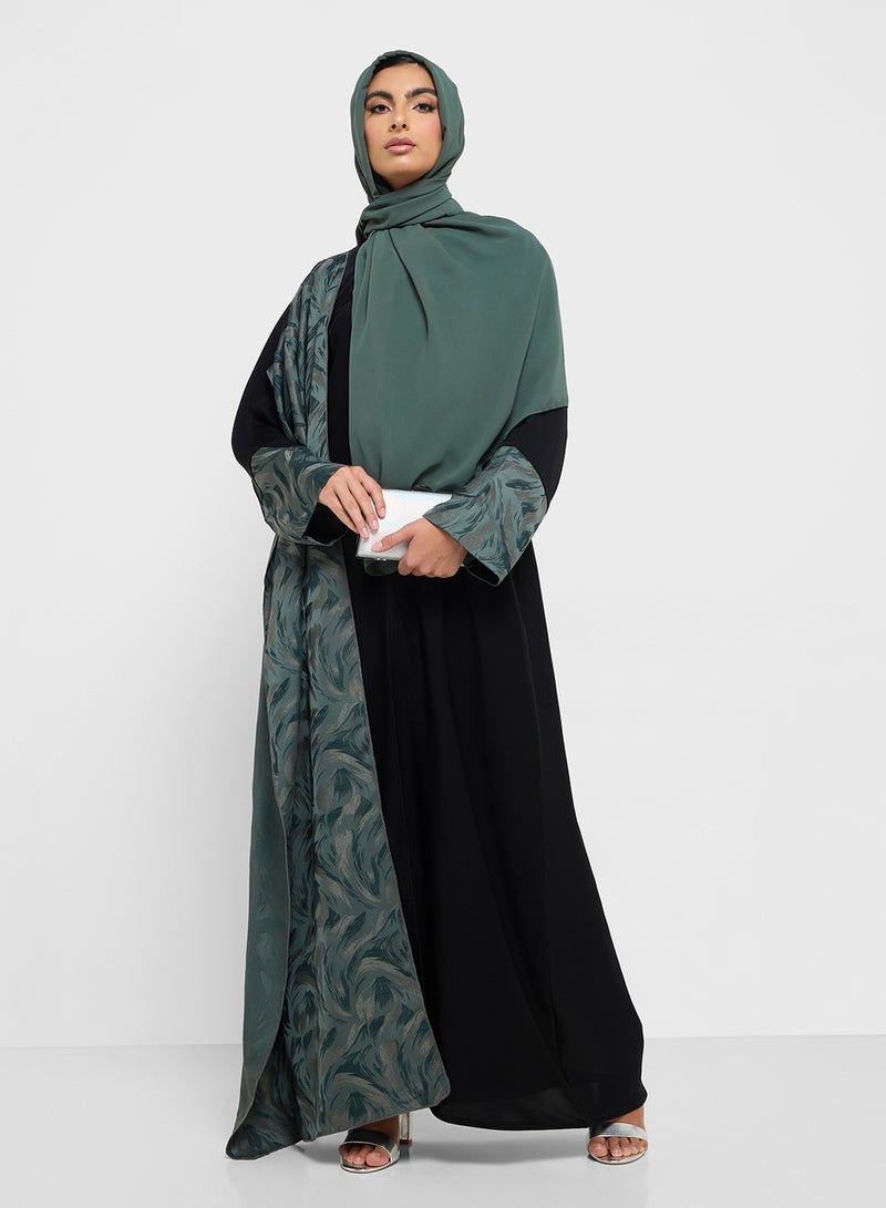 hayas closet Straight Cut Silouette Wide Sleeve Abaya  - Image 1