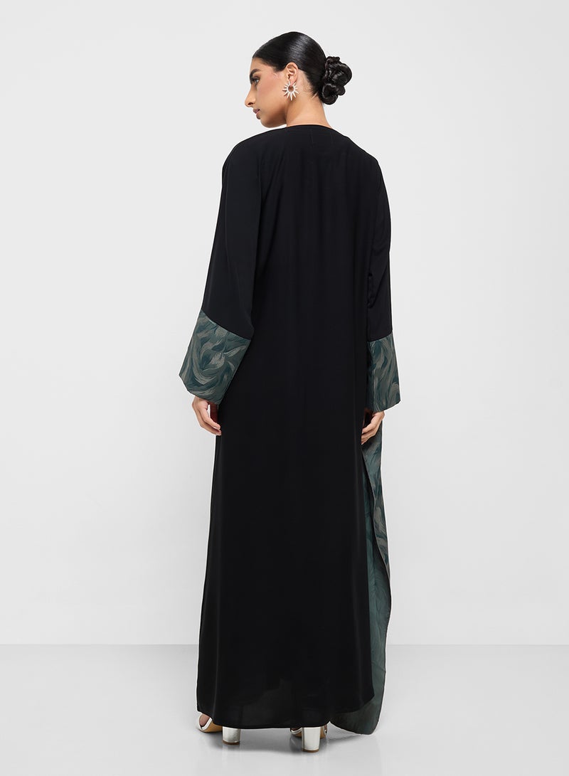 hayas closet Straight Cut Silouette Wide Sleeve Abaya  - Image 2