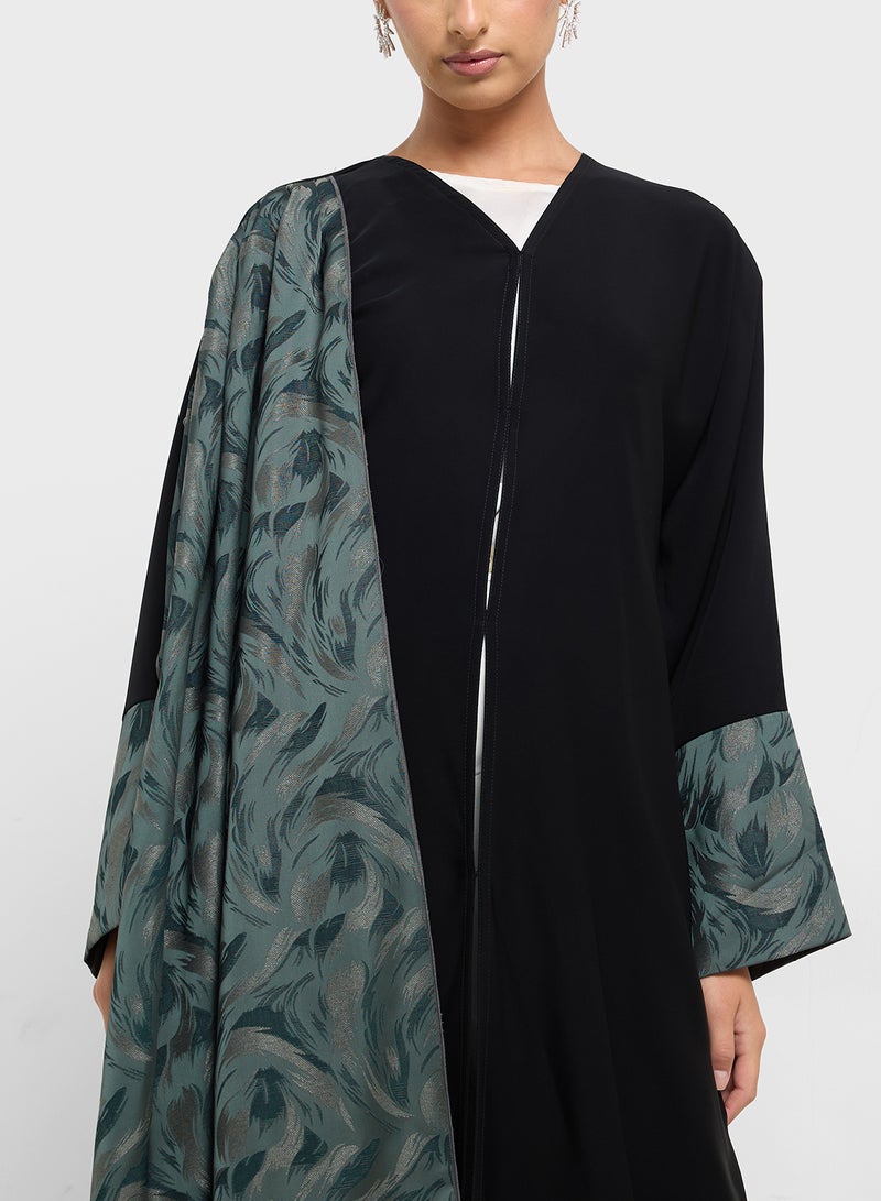 hayas closet Straight Cut Silouette Wide Sleeve Abaya  - Image 3