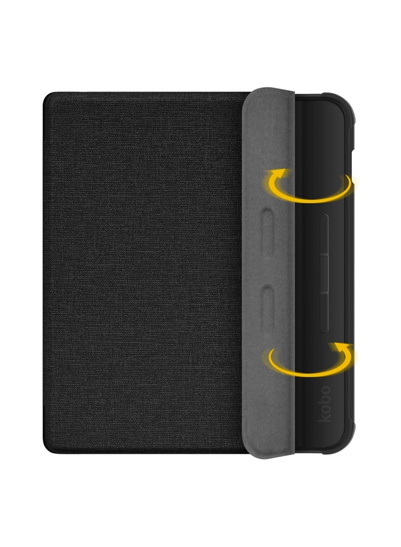 عام غطاء متوافق مع قارئ Kobo Libra H2O - غطاء مقاس 7 بوصة (موديل N873) بأشرطة TPU ناعمة وحمل يدوي، مع إغلاق مغناطيسي - Image 5