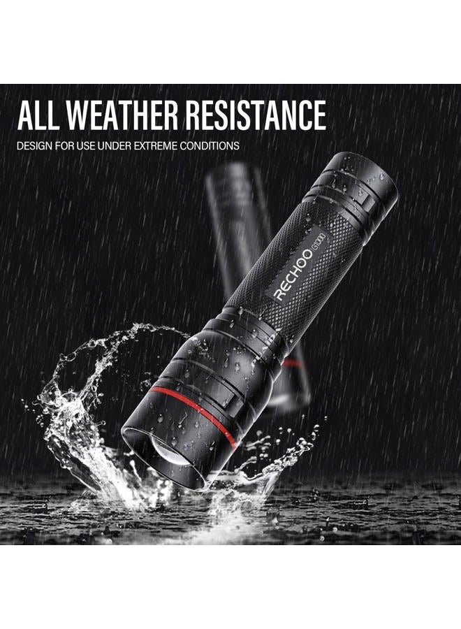 Rechoo Rechargeable Flashlights High Lumens, G1000 Super Bright Flash Light, Small Zoomable Led Flashlight with 3 Lighting Modes, Portable Tactical Flashlights for Camping (Battery Included) - Image 5