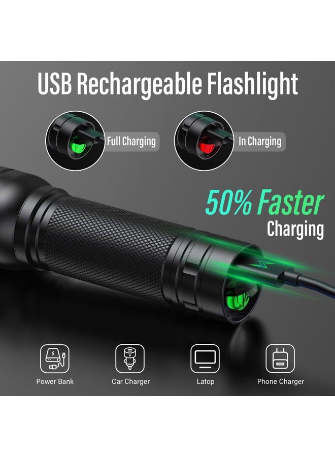 Rechoo Rechargeable Flashlights High Lumens, G1000 Super Bright Flash Light, Small Zoomable Led Flashlight with 3 Lighting Modes, Portable Tactical Flashlights for Camping (Battery Included) - Image 3
