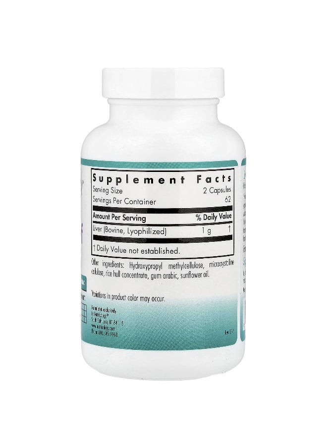Nutricology Nutricology, Liver Beef, Natural Glandular, 125 Vegicaps  - Image 2