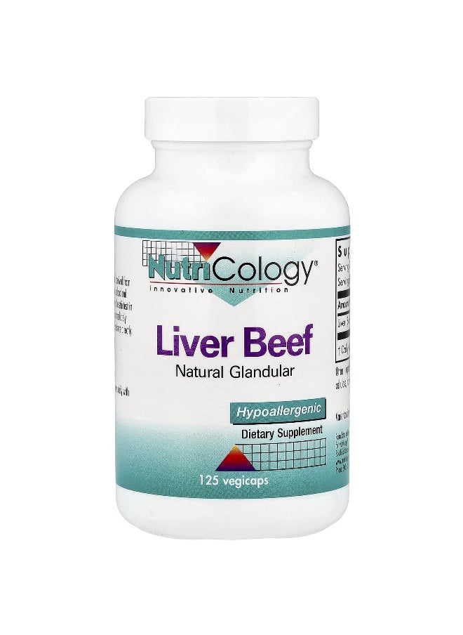 Nutricology Nutricology, Liver Beef, Natural Glandular, 125 Vegicaps  - Image 1