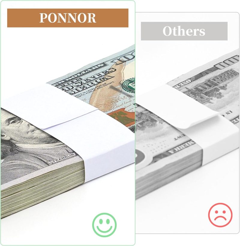 Money Bands 7.6 X 1.1 Inches Self-Adhesive - 550-Pack Prepackaged In 11 Sets Cash Straps For Bank Retail Office Home Use - Image 5