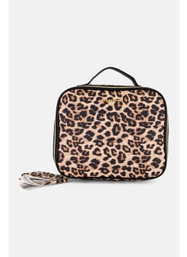 bebe Women Animal Print Cosmetic Bag, Multicolor  - Image 1