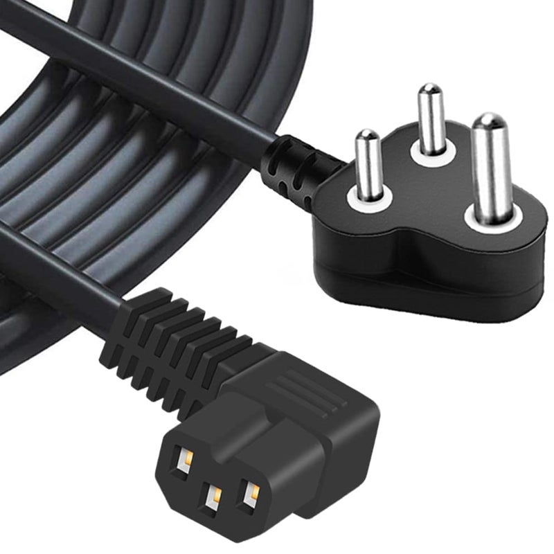 3 PIN AC Mains Power Cord with Right Angle C14 Socket (1.5 MTR)