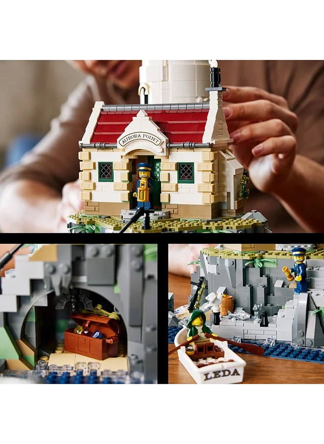 ليغو Ideas Motorised Lighthouse 21335 Building Kit; Buildable Display Model For Adults, Featuring A Rotating Light And Fresnel Lens Element, Plus A Cottage, Cave, Pier, Rowing Boat And 2 Minifigures (2,065 Pieces)