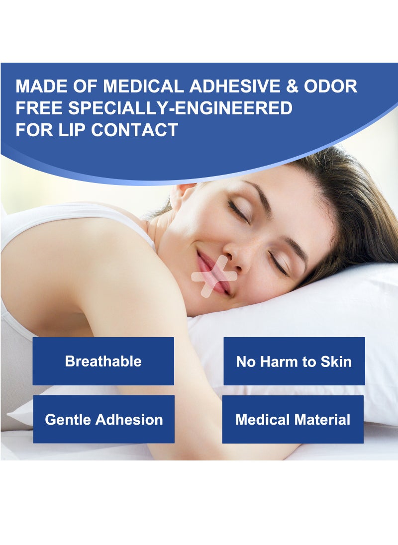 120Pcs X-Shaped Mouth Breathing Correction Patch, Sleep Closed Mouth Patch, Healthy Nasal Breathing And Anti-Snoring Artifact, Nighttime Sleeping, Mouth Breathing, And Loud Snoring