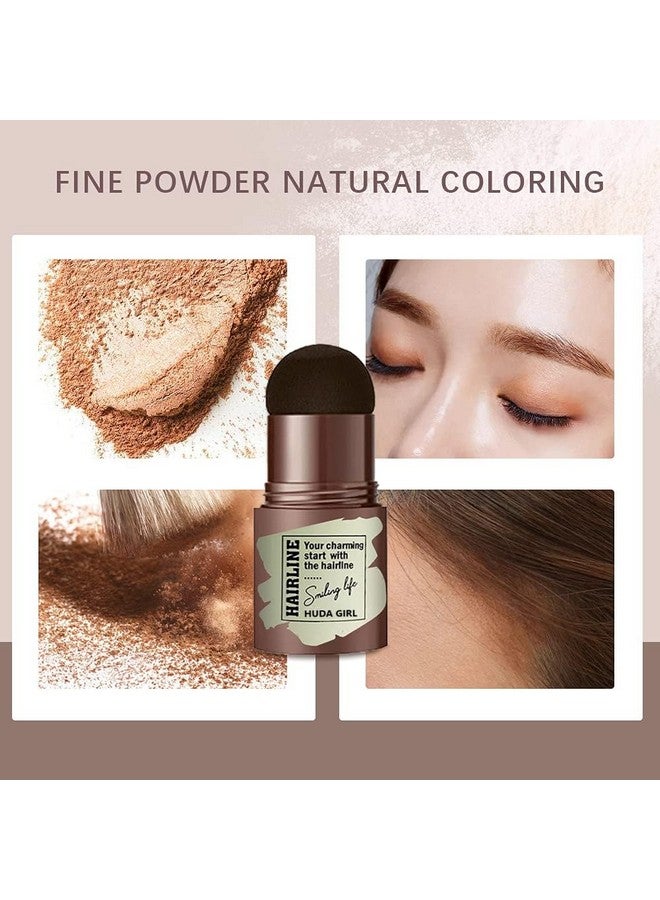 HUDA GIRL Natural Hairline Shadow Powder Stick With Brushes And Stencils, Instant Grey Hair Coverage, Hair Root Touch Up, Hair Colour Stick And Hair Filler For Men And Women (Dark Brown) - Image 4