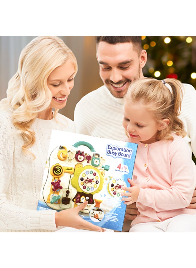 COGNIKIDS لوحة نشاط مشغولة للأطفال الصغار – لوحة تعلم حسية تفاعلية لعمر 12 شهرًا وما فوق | أضواء، أزرار، تطوير المهارات الحركية الدقيقة | لعبة مونتيسوري مبكرة | تعمل بالبطارية (2xAA) - Image 2