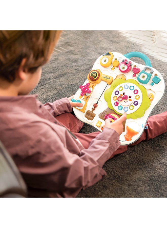 COGNIKIDS لوحة نشاط مشغولة للأطفال الصغار – لوحة تعلم حسية تفاعلية لعمر 12 شهرًا وما فوق | أضواء، أزرار، تطوير المهارات الحركية الدقيقة | لعبة مونتيسوري مبكرة | تعمل بالبطارية (2xAA) - Image 5