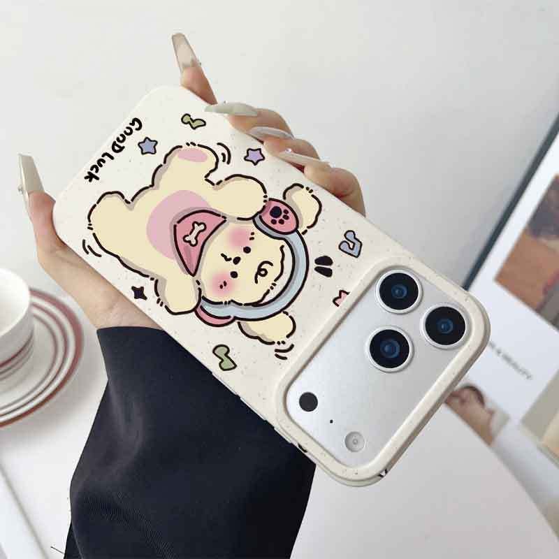 Apple iPhone 17 Pro Max phone case with a cartoon puppy design and earphones - a shockproof soft case - Image 2