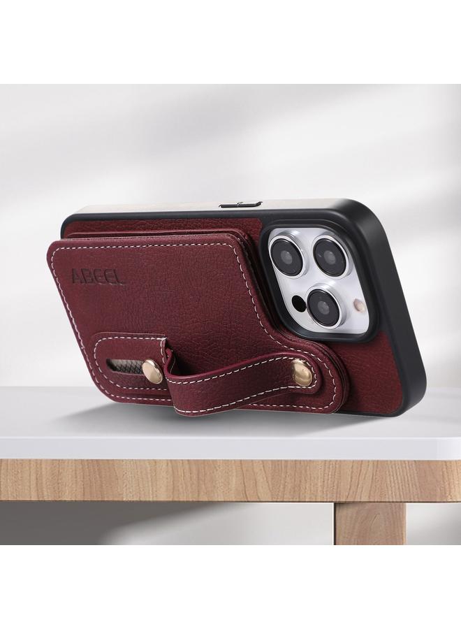 S-TOP Case For iPhone 14 Plus ABEEL Litchi Texture Card Bag PU Phone Case - Image 4