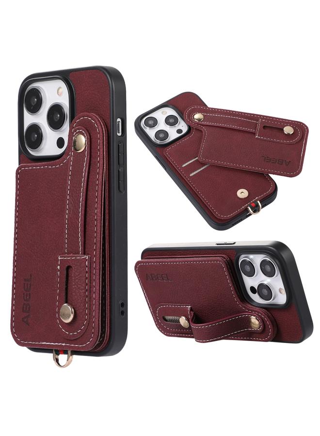 S-TOP Case For iPhone 14 Plus ABEEL Litchi Texture Card Bag PU Phone Case - Image 1