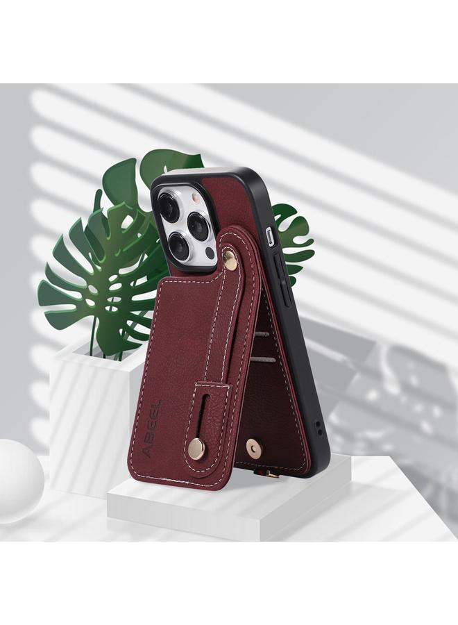 S-TOP Case For iPhone 14 Plus ABEEL Litchi Texture Card Bag PU Phone Case - Image 5