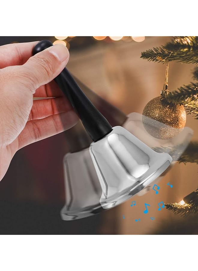 erorex 2Pcs Stainless Steel Loud Calling Hand Bell Dinner Bell Service Bell Counter Reception Bell Tea Bell Metal Hand Bell Rattle For Kids School Wedding Home Party Call For Pets - Image 2