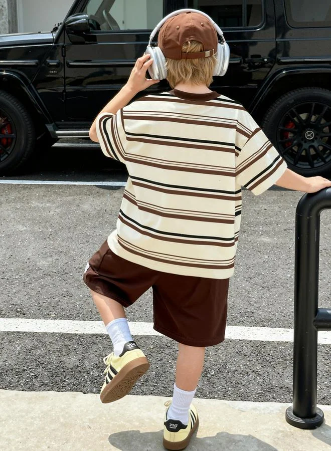 Take Two Boys Striped T-Shirt and Shorts Set