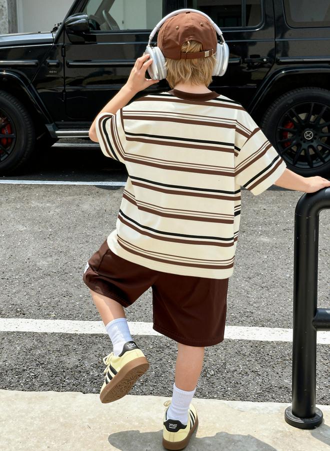 Take Two Boys Striped T-Shirt And Shorts Set - Image 2