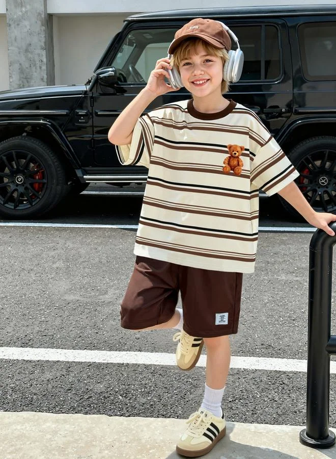 Take Two  Boys Striped T-Shirt And Shorts Set for Men | Best Price UAE