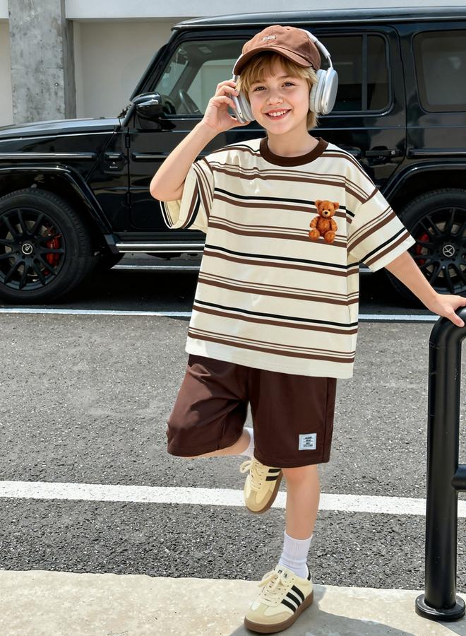Take Two Boys Striped T-Shirt And Shorts Set - Image 3