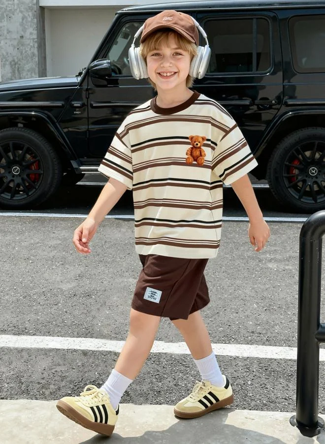 Take Two Boys Striped T-Shirt and Shorts Set