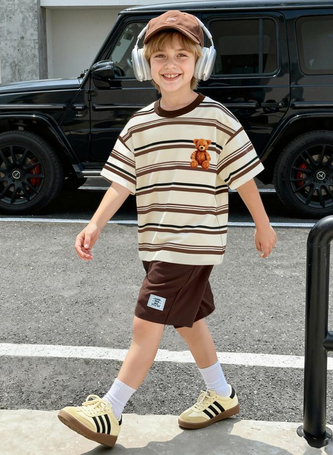 Take Two Boys Striped T-Shirt And Shorts Set - Image 1