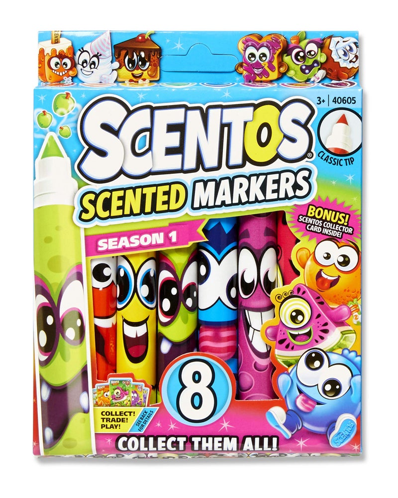 Scentos Classic Scented Markers for Kids Ages 4-8 - Colored Markers for School - Coloring Book Markers (8-Pack) - Image 1