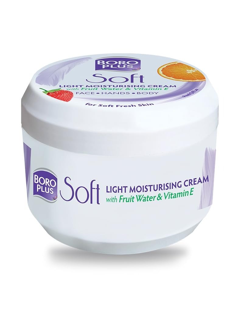 BOROPLUS Soft Light Moisturising Cream|Light & Non-sticky|Provides 24 hour moisturisation | For Soft Fresh Skin 200 ml - Image 1
