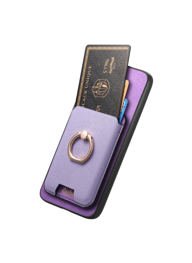 S-TOP Case For OPPO Reno13 F Retro Cross Leather Ring Vertical Insert Card Bag MagSafe Phone Case - Image 3
