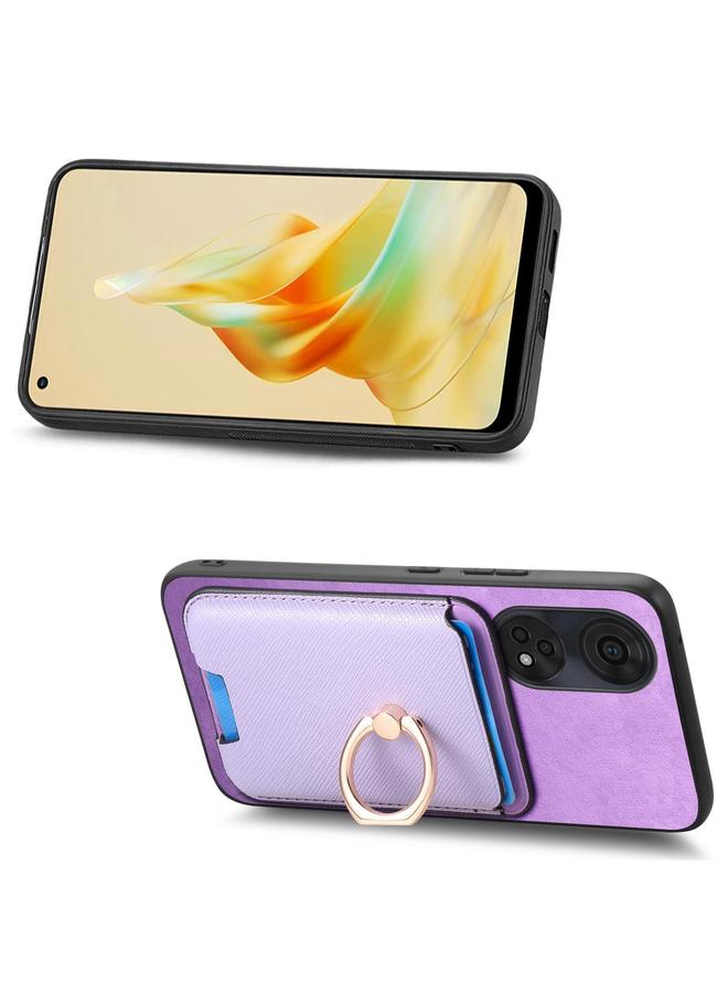 S-TOP Case For OPPO Reno13 F Retro Cross Leather Ring Vertical Insert Card Bag MagSafe Phone Case - Image 4