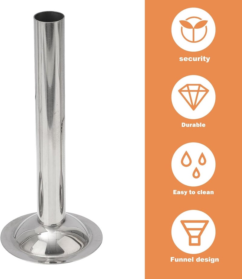Alipis Stainless Steel Sausage Stuffer Funnels 3-Piece Set for Size 8 Sausage Stuffers Kitchen Meat Filling Tubes - Image 2