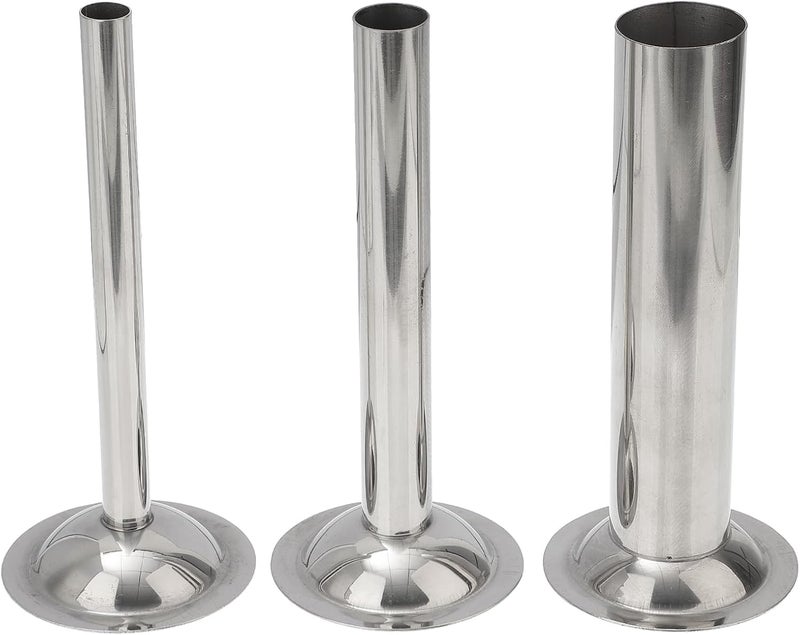 Alipis Stainless Steel Sausage Stuffer Funnels 3-Piece Set for Size 8 Sausage Stuffers Kitchen Meat Filling Tubes - Image 1