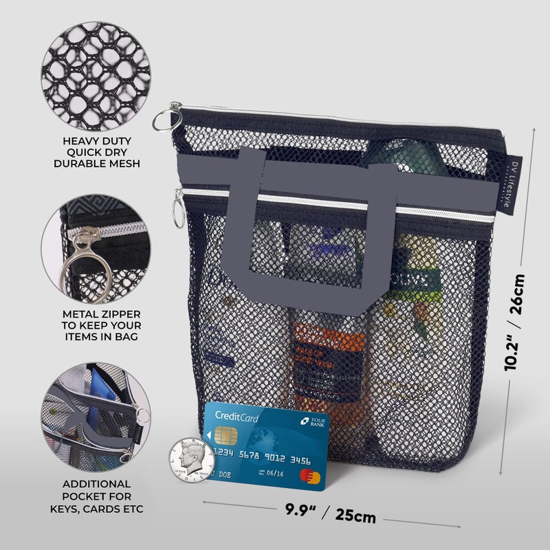Travel Wash Bag Shower Handbag Transparent Mesh Makeup Bag Storage Bag Travel Wash Bag Beach Bag - Image 2
