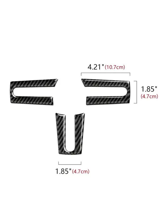 Carbon Fiber Car Steering Wheel Decal Sticker Interior Trim for Ford Mustang GT Shelby S197 2005 2006 2007 2008 2009 Accessories Black - Image 2