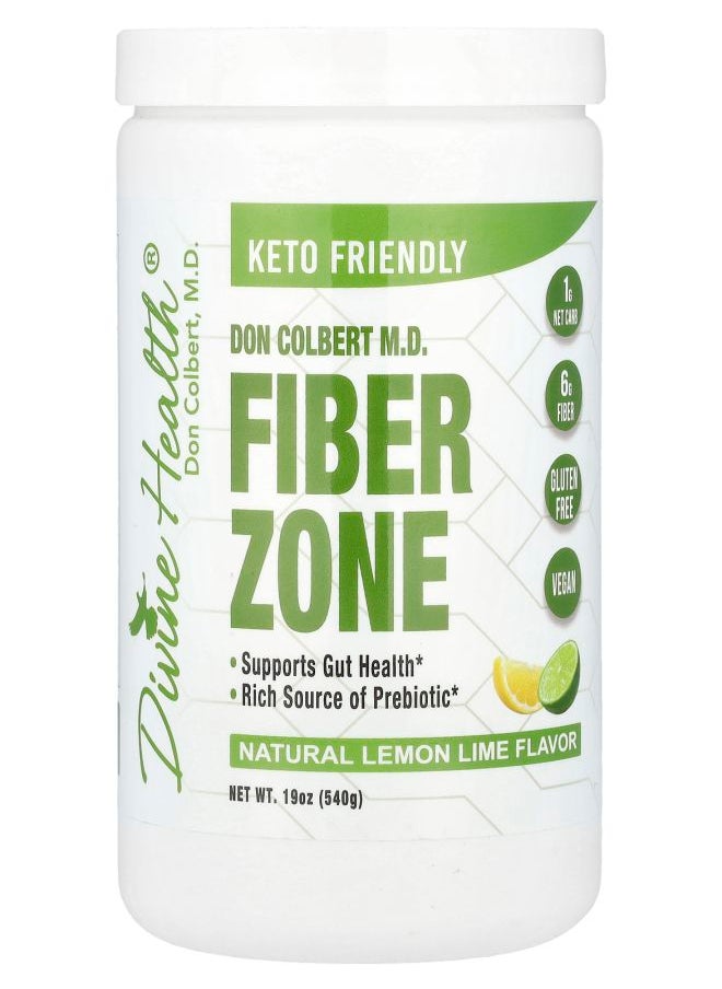 Divine Health Don Colbert M.D. Fiber Zone Natural Lemon Lime  19 oz (540 g) 