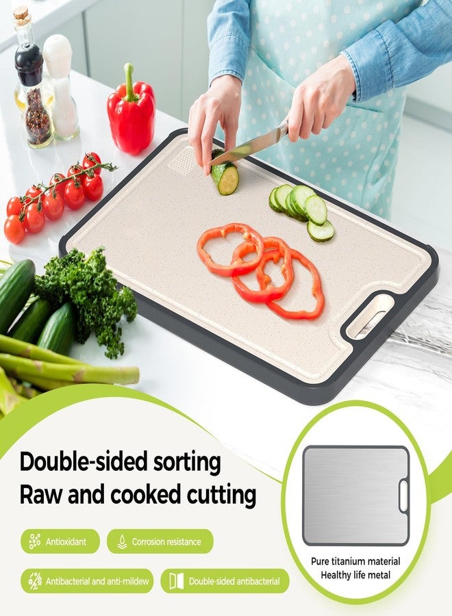 Sumzzz Titanium Cutting Board for Kitchen, Cutting Board Double Sided Food Grade, Pure Titanium/PP, Easy to Clean[15.5”*10.5”+12”*8.5”] - Image 2