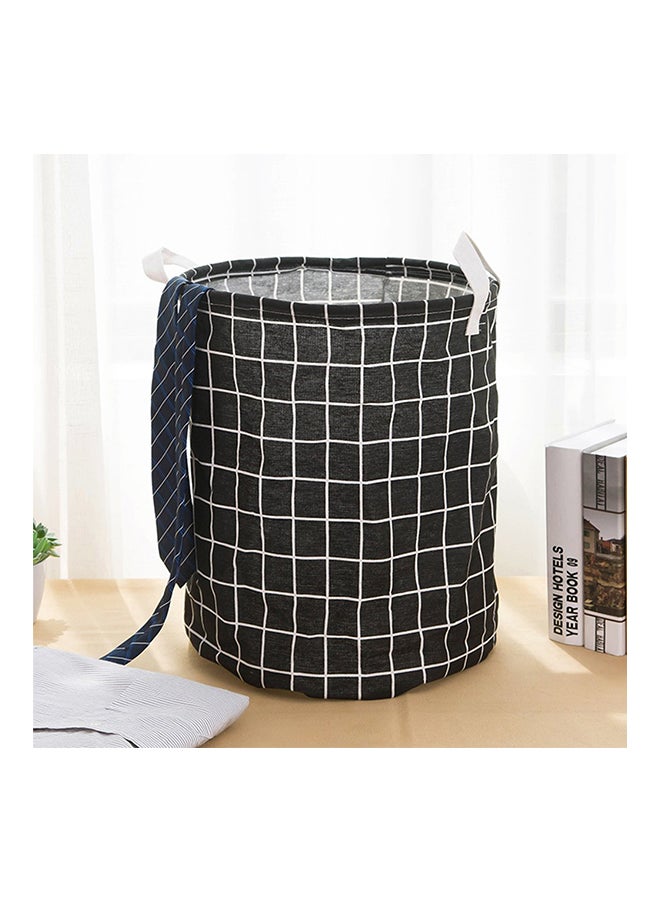 Generic Foldable Fabric Laundry Hamper in Black and White, Size 41 x 41 x 35cm 