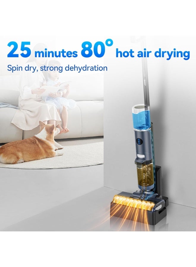 JONR ED12 Pro Cordless Wet Dry Vacuum Cleaner, Smart Floor Washer Mop All-in-one for Hard Floors, Hot Water Self-Cleaning & Hot Air Dring System, Dual-Sided Edge Cleaning, Lightweight, Digital Display - Image 3
