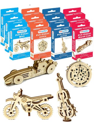 Funvention Fun Fidgets Assorted (3 x 4 DIY Miniature Mechanical Models Bike, Car, Guitar & Watch) Pack of 12 - Birthday Return Gifts Party Pack Return Favors for Kids Art & Craft STEM Learning Toys - pzsku/Z0A417D23D5645C29CB4AZ/45/_/1737806543/e80c772f-9713-4d0d-88c9-3a4e6994dba8