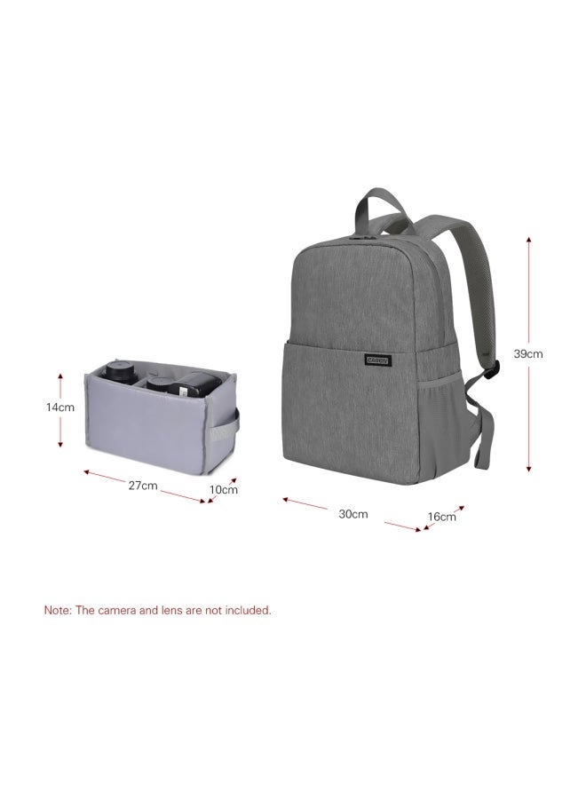 NIBEMINENT Waterproof DSLR Camera Backpack Grey - Image 3
