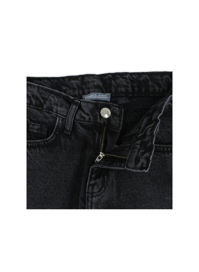 Pompelo Girls Cotton Denim Pants – Grey - Image 3