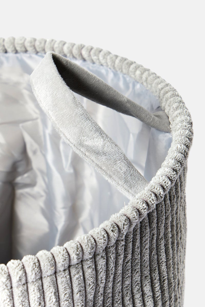 YOTO Corduroy Laundry Basket, Grey - Image 3