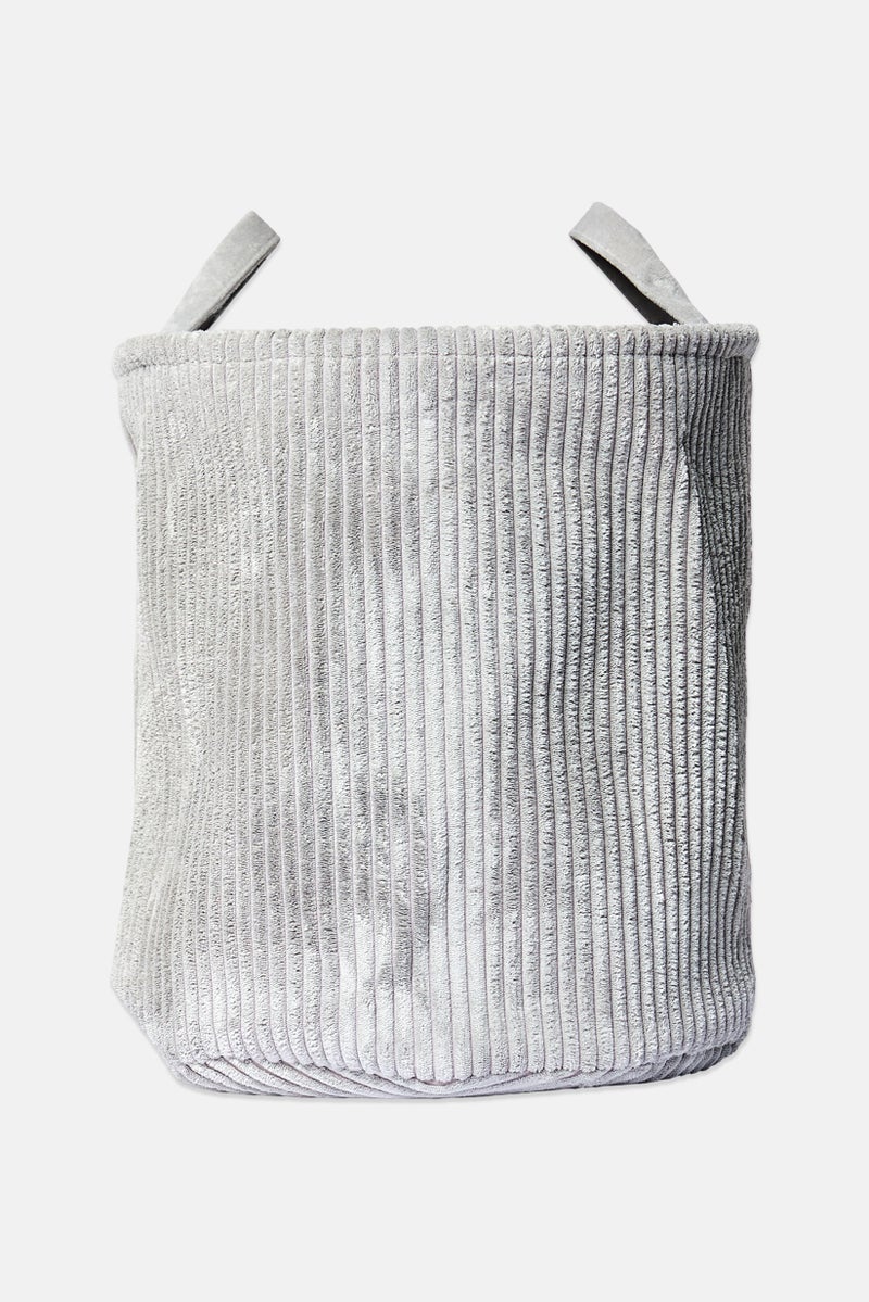 YOTO Corduroy Laundry Basket, Grey - Image 2