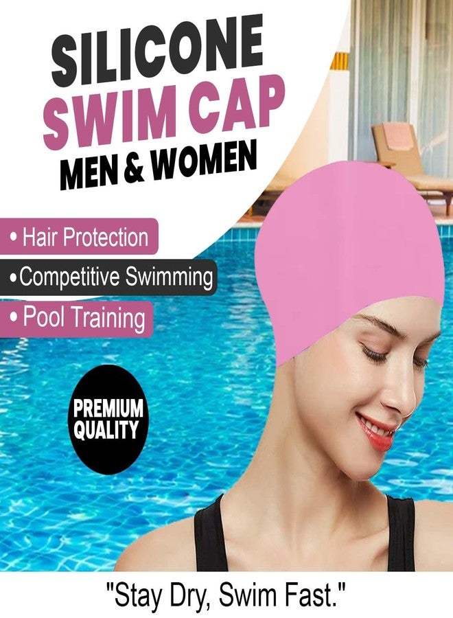 Confidence Waterproof Silicone Swimming Cap for Men and Women | Stretchable and Quick-Dry | Swim Caps for Children and Adult | Prevents Hair Pull and Chemical Damage (Pack of 1) (Light Pink) - Image 4