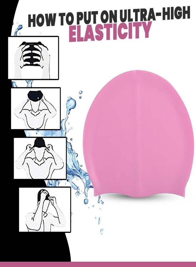 Confidence Waterproof Silicone Swimming Cap for Men and Women | Stretchable and Quick-Dry | Swim Caps for Children and Adult | Prevents Hair Pull and Chemical Damage (Pack of 1) (Light Pink) - Image 5
