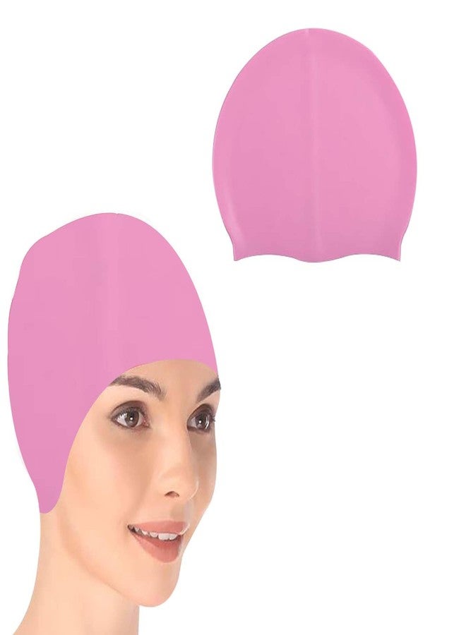 Confidence Waterproof Silicone Swimming Cap for Men and Women | Stretchable and Quick-Dry | Swim Caps for Children and Adult | Prevents Hair Pull and Chemical Damage (Pack of 1) (Light Pink) - Image 1