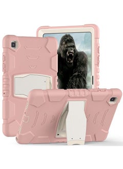 Case Cover For Samsung Galaxy Tab A7 T500 3-Layer Protection Screen Frame + PC + Silicone Shockproof Combination Case with Holder Cherry Blossoms Pink